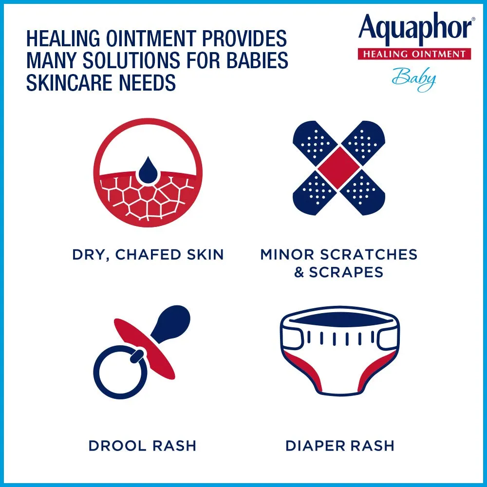 Aquaphor Baby Skin Care Set, Fragrance Free, Aquaphor Baby Healing Ointment, Dry Skin and Diaper Rash Ointment, 14 Oz   3-in-1 Baby Diaper Rash Cream, Prevents, Soothes and Treats Diaper Rash, 3.5 Oz