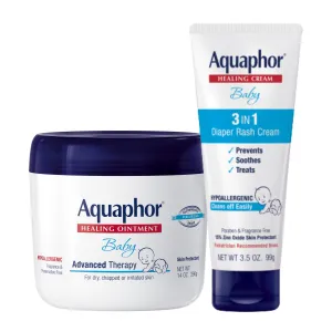 Aquaphor Baby Skin Care Set, Fragrance Free, Aquaphor Baby Healing Ointment, Dry Skin and Diaper Rash Ointment, 14 Oz   3-in-1 Baby Diaper Rash Cream, Prevents, Soothes and Treats Diaper Rash, 3.5 Oz