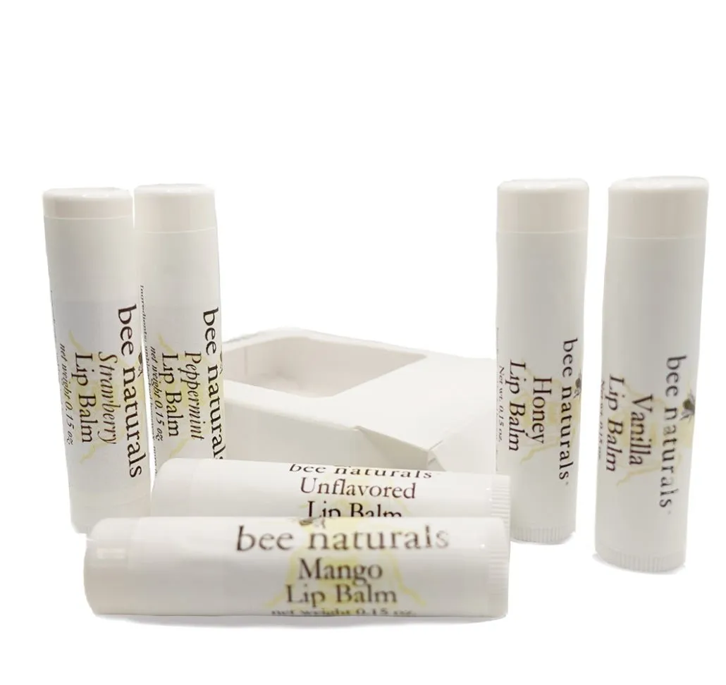 BN Lip Balms – Beeswax Base with Natural Oils, Cocoa Butter, and Vitamin E for Hydration & Healing, Multiple Flavors