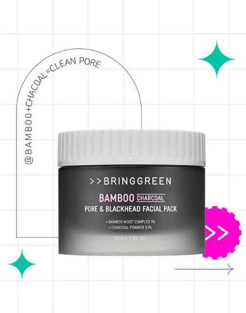 BRING GREEN Bamboo Charcoal Pore & Blackhead Facial Pack 110g