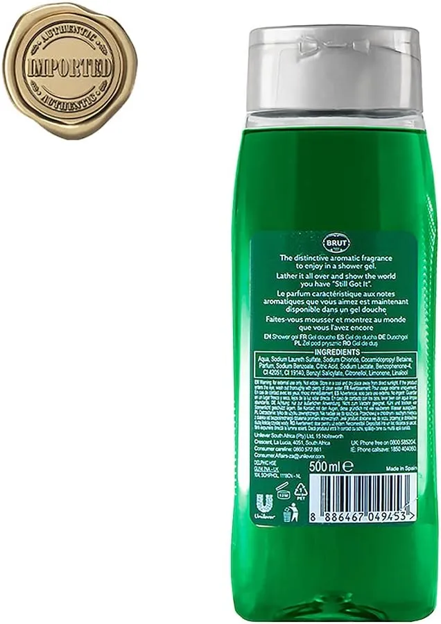 Brut Original All In One Hair And Body Shower Gel 500ml