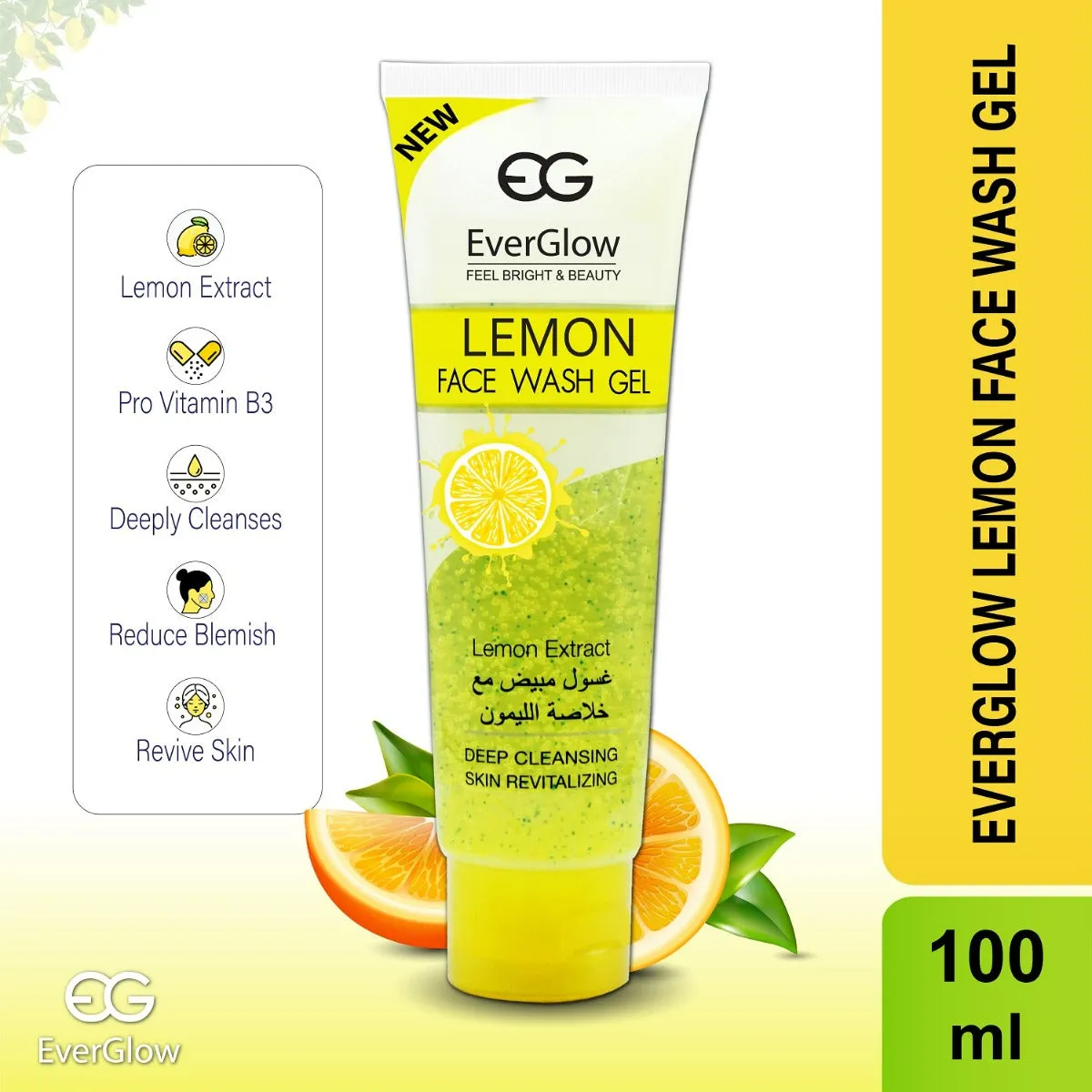 Everglow Lemon Face Wash (100ml)