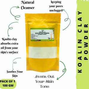 Kaolin Clay Powder 100g- Clay Mask Powder for Skin Pack 100% Natural -organic kaolin clay-china clay powder-cooling clay