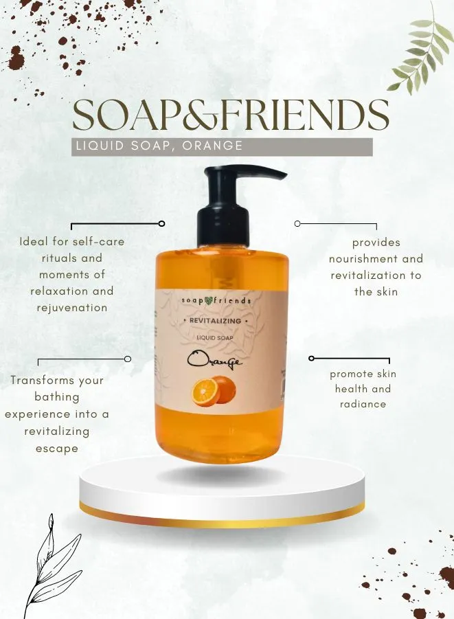 Soap&Friends Orange Liquid Soap Zesty Citrus Cleanliness, 300 ml