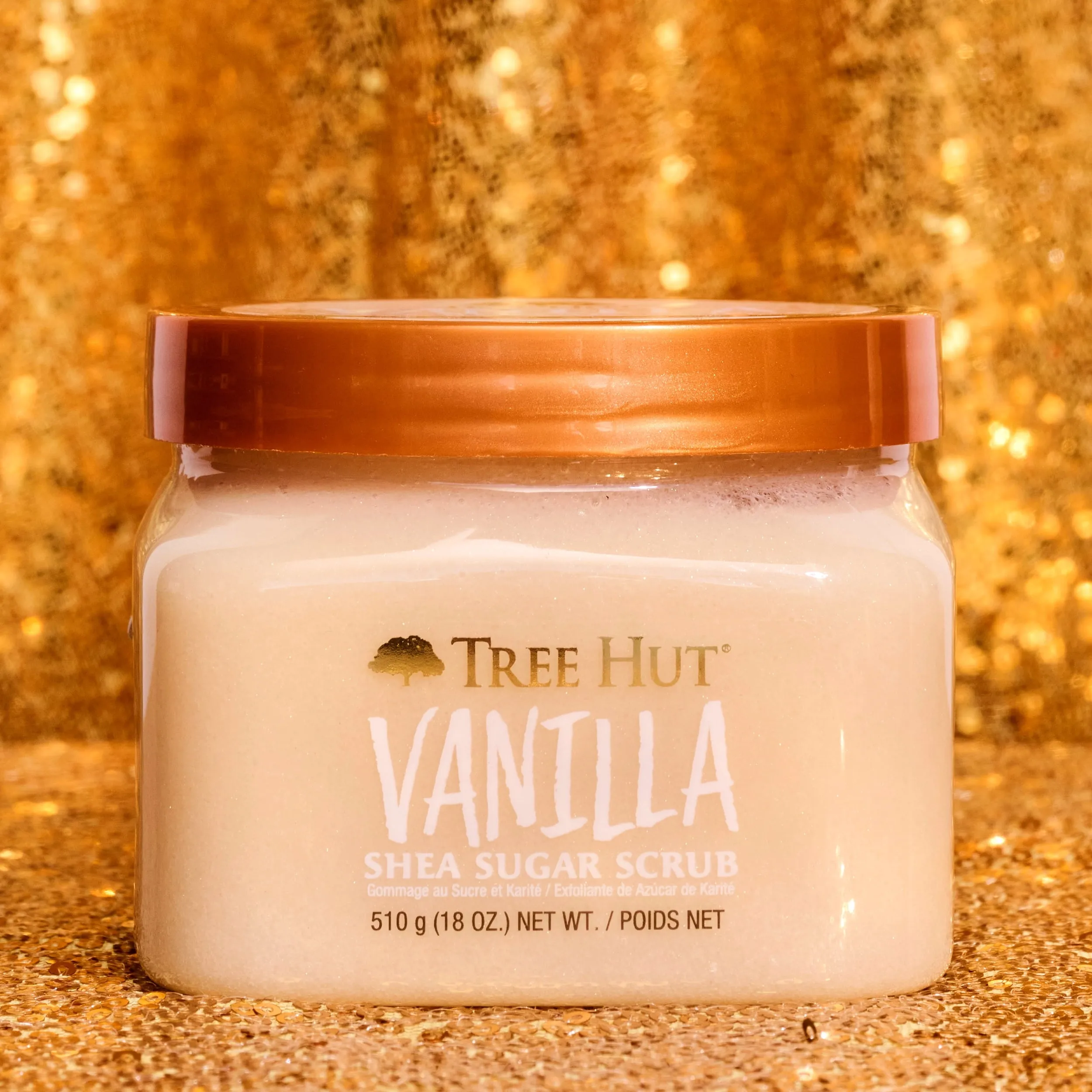 Tree Hut Body Scrub, Shea Sugar Hydrating Exfoliator for Softer, Smoother Skin, Vanilla, 18 oz