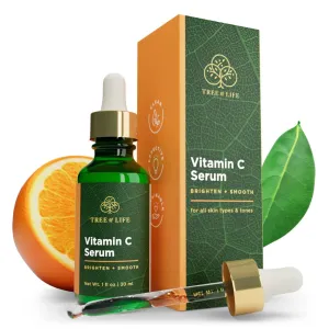 Tree of Life Anti Aging Vitamin C Serum for Face Brightening | Revitalizing Facial Serum with Vitamin E, 1 fl oz